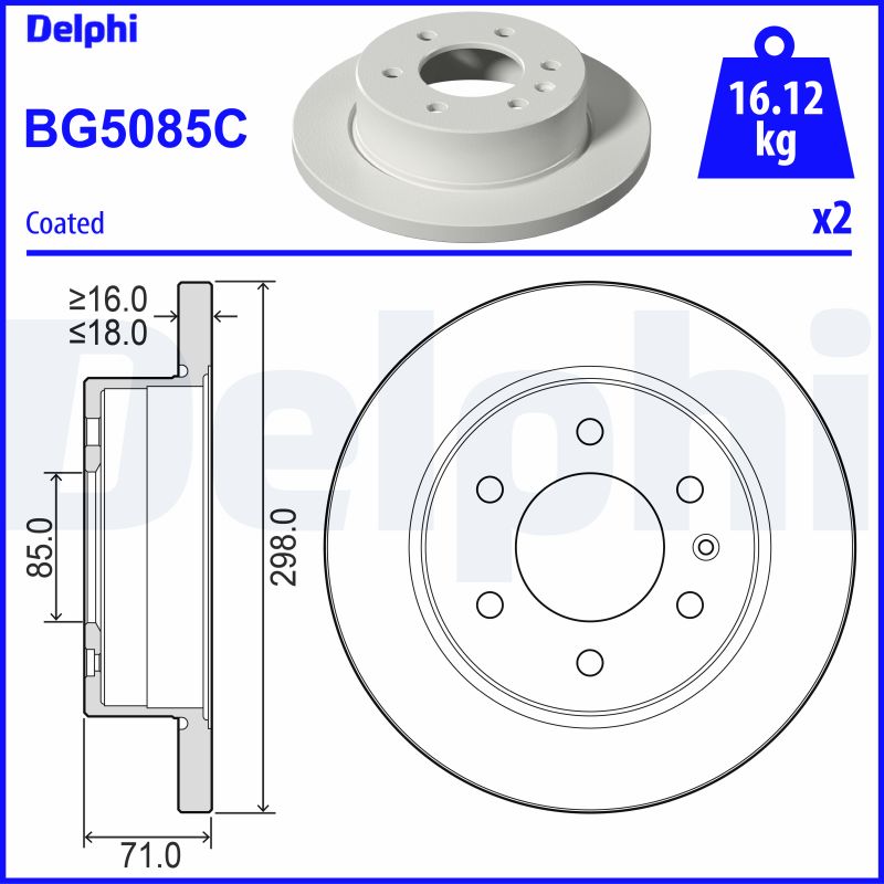 DELPHI Féktárcsa, mind BG5085C_DEL