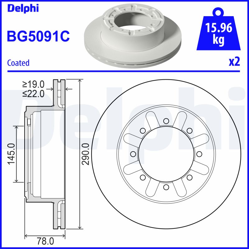 DELPHI Féktárcsa, mind BG5091C_DEL