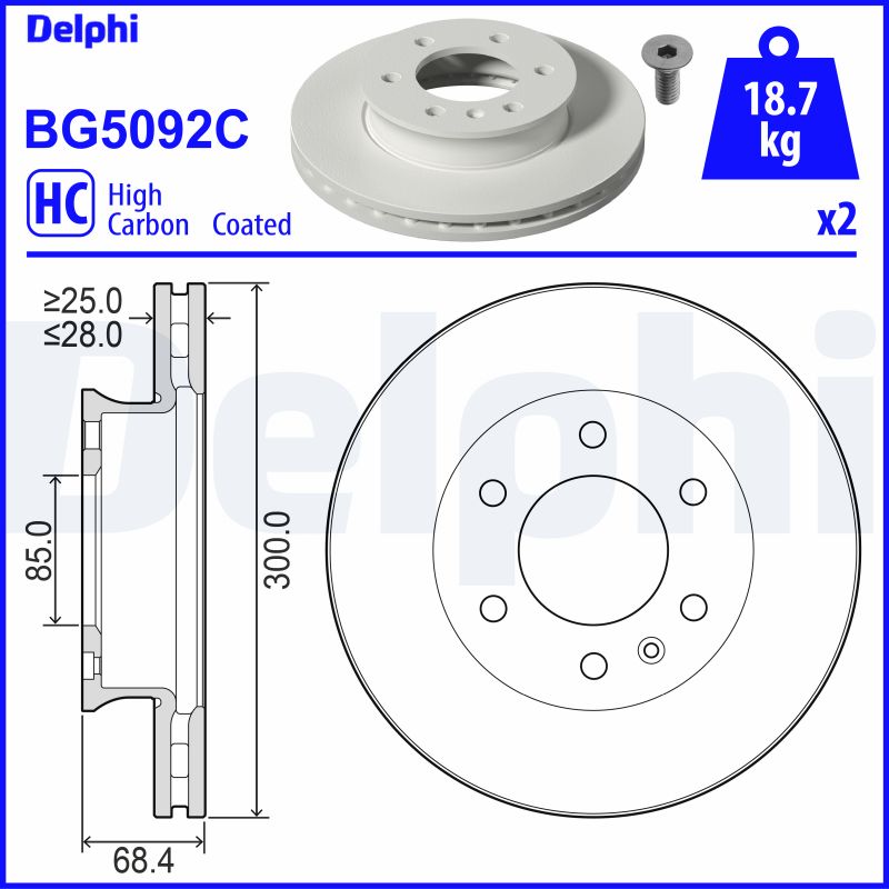 DELPHI Féktárcsa, mind BG5092C_DEL