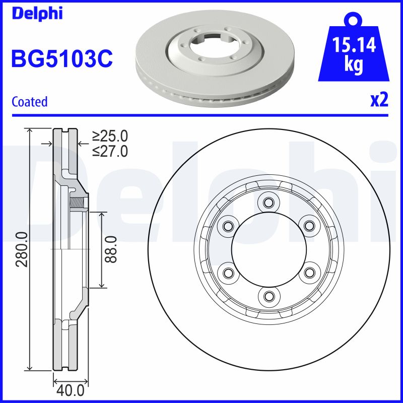 DELPHI Féktárcsa, mind BG5103C_DEL