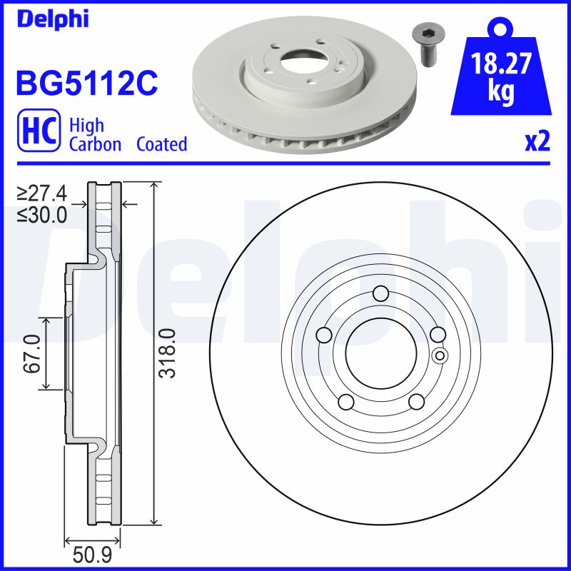 DELPHI Féktárcsa, mind BG5112C_DEL