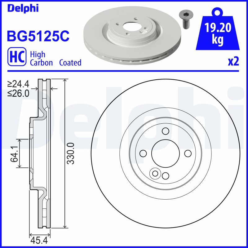 DELPHI Féktárcsa, mind BG5125C_DEL