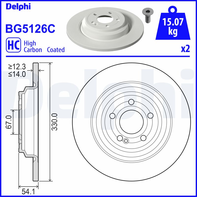 DELPHI Féktárcsa, mind BG5126C_DEL