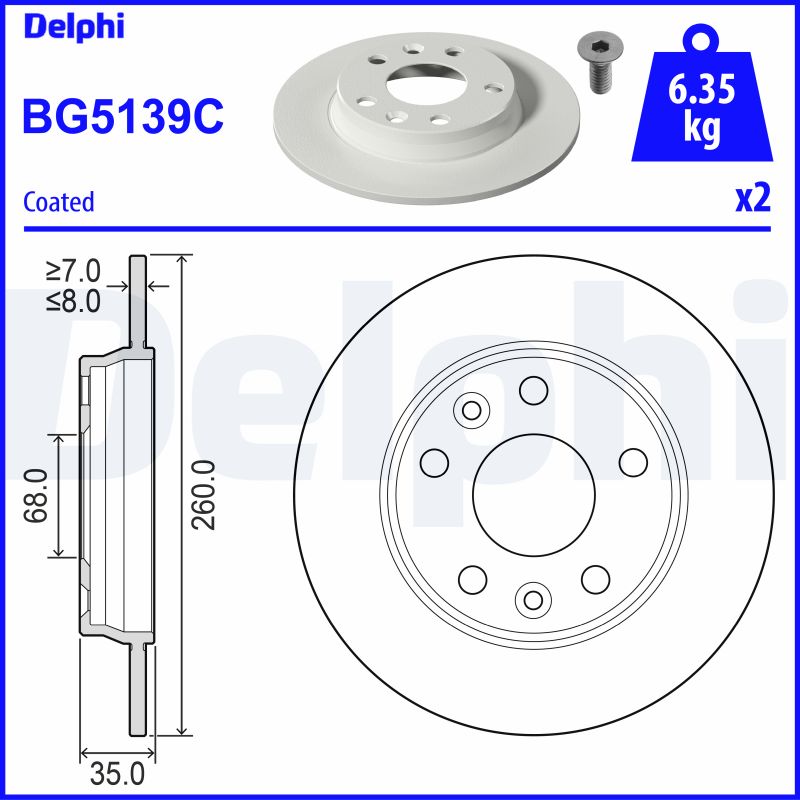 DELPHI Féktárcsa, mind BG5139C_DEL