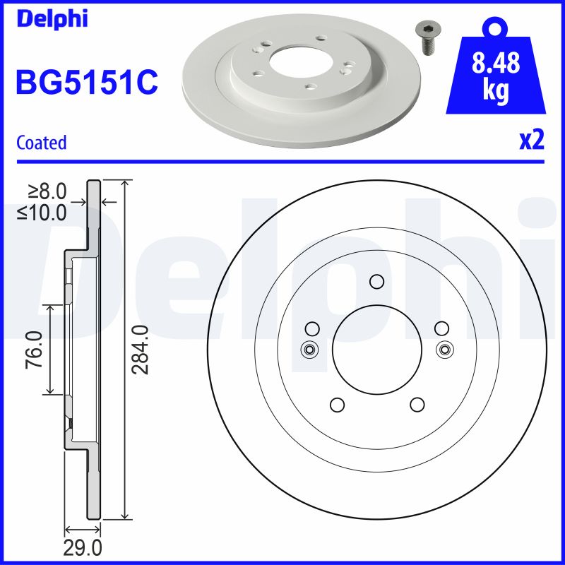 DELPHI Féktárcsa, mind BG5151C_DEL