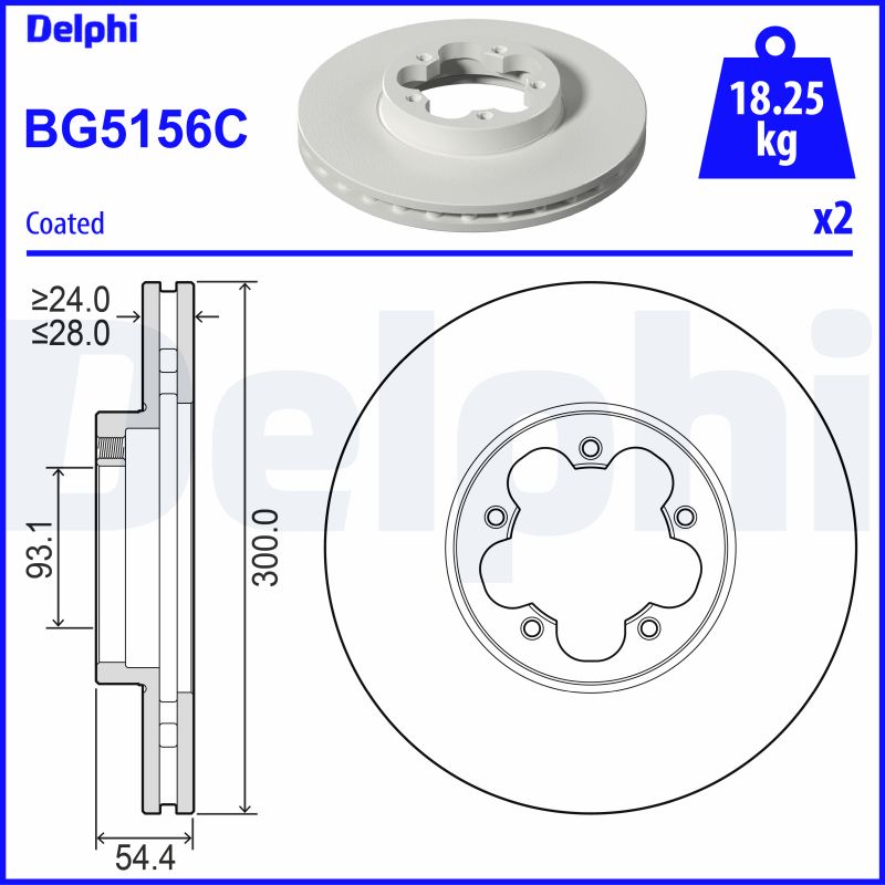 DELPHI Féktárcsa, mind BG5156C_DEL