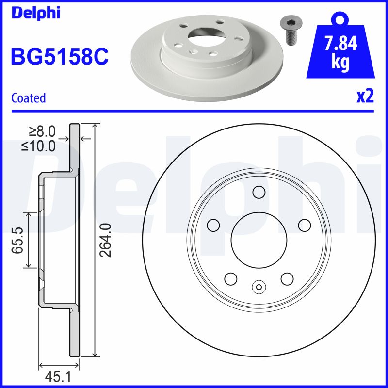 DELPHI Féktárcsa, mind BG5158C_DEL