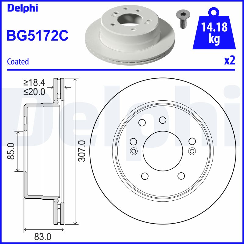 DELPHI Féktárcsa, mind BG5172C_DEL