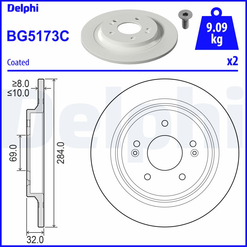 DELPHI Féktárcsa, mind BG5173C_DEL