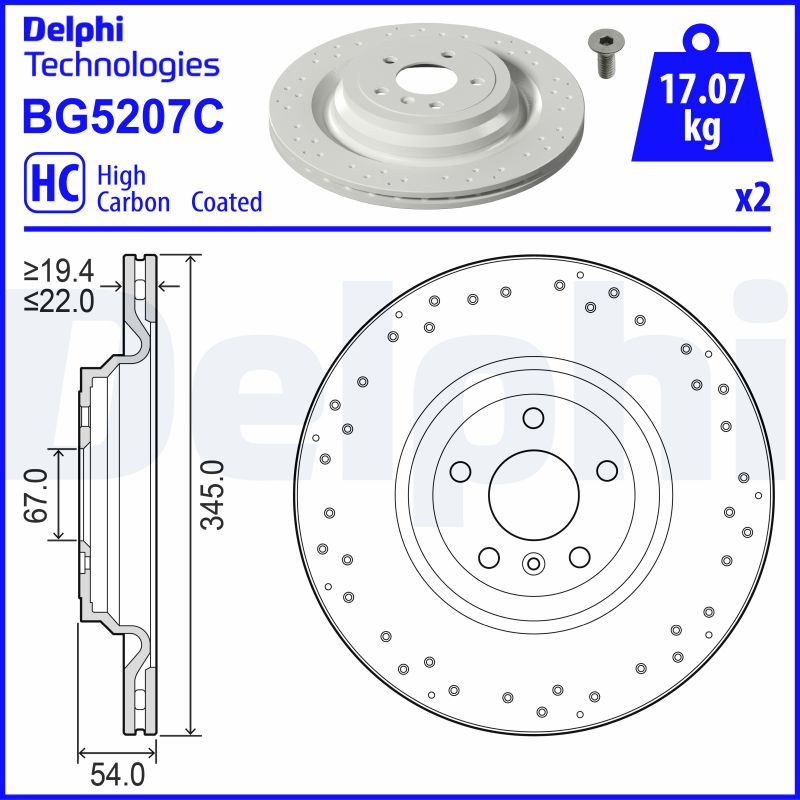 DELPHI Féktárcsa, mind BG5207C_DEL