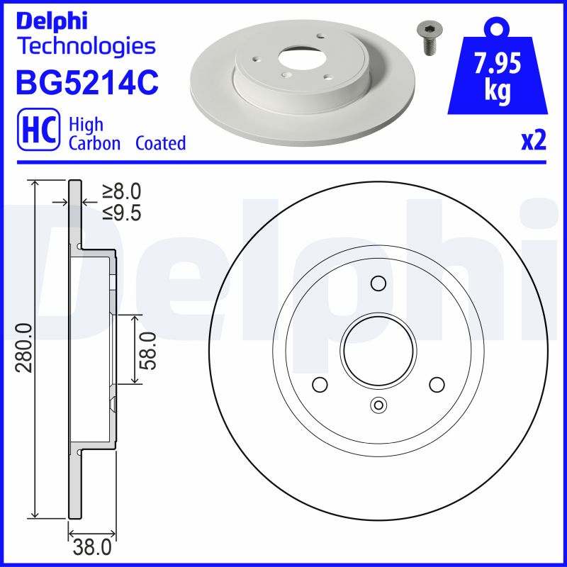 DELPHI Féktárcsa, mind BG5214C_DEL