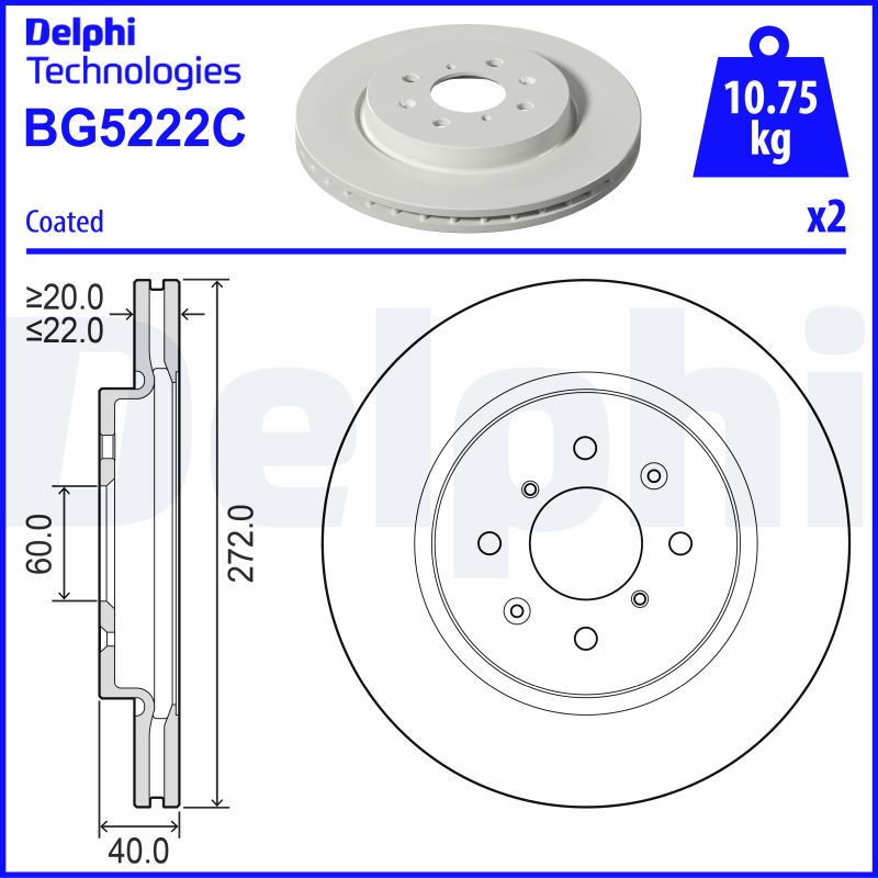 DELPHI Féktárcsa, mind BG5222C_DEL