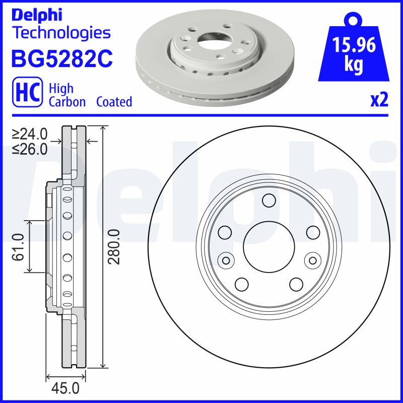 DELPHI Féktárcsa, mind BG5282C_DEL