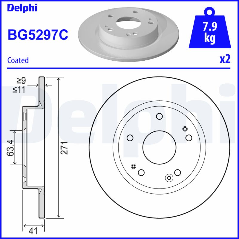 DELPHI Féktárcsa, mind BG5297C_DEL