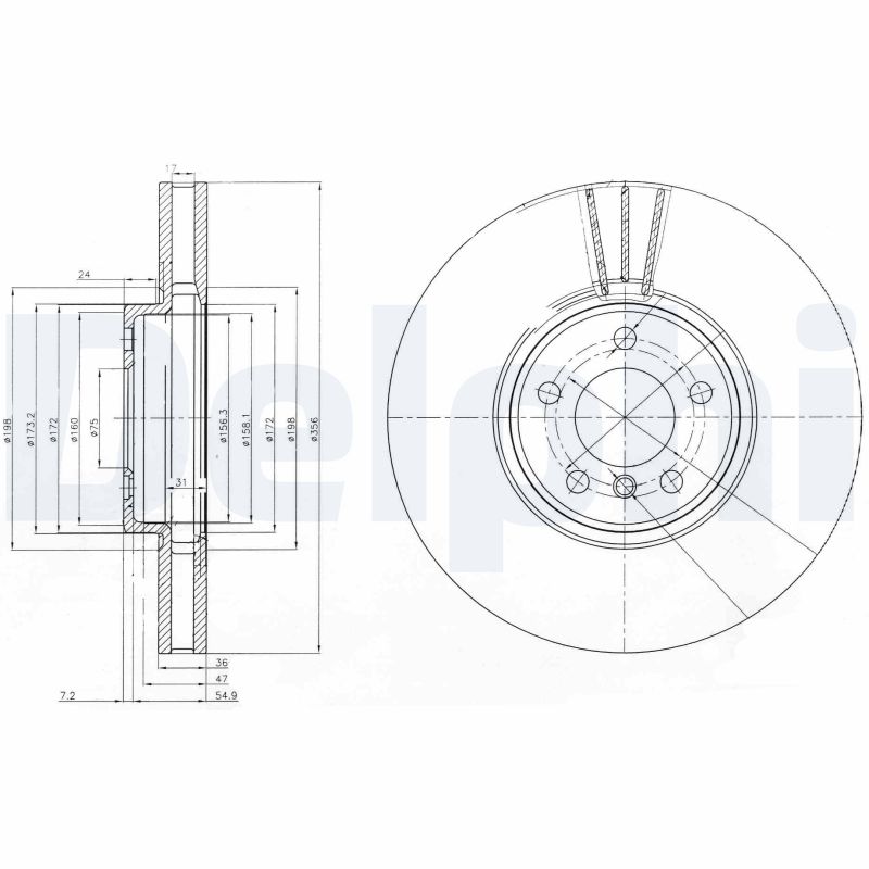 DELPHI Első féktárcsa BG9004_DEL