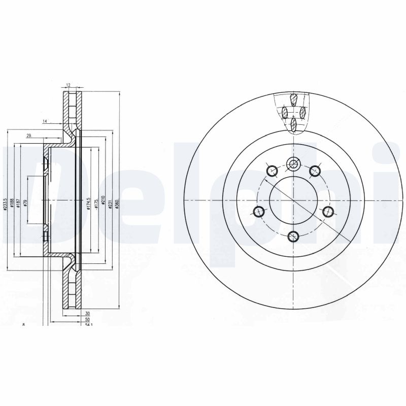 DELPHI Első féktárcsa BG9007_DEL