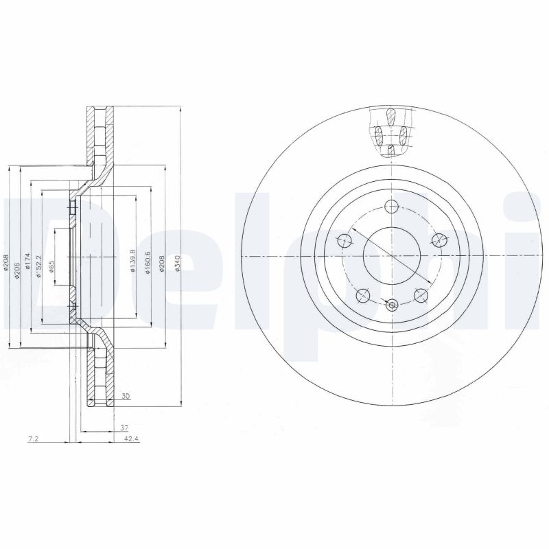 DELPHI Első féktárcsa BG9054_DEL