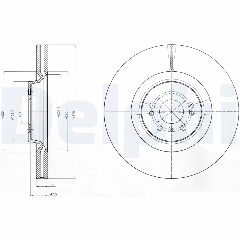 DELPHI Első féktárcsa BG9060C_DEL