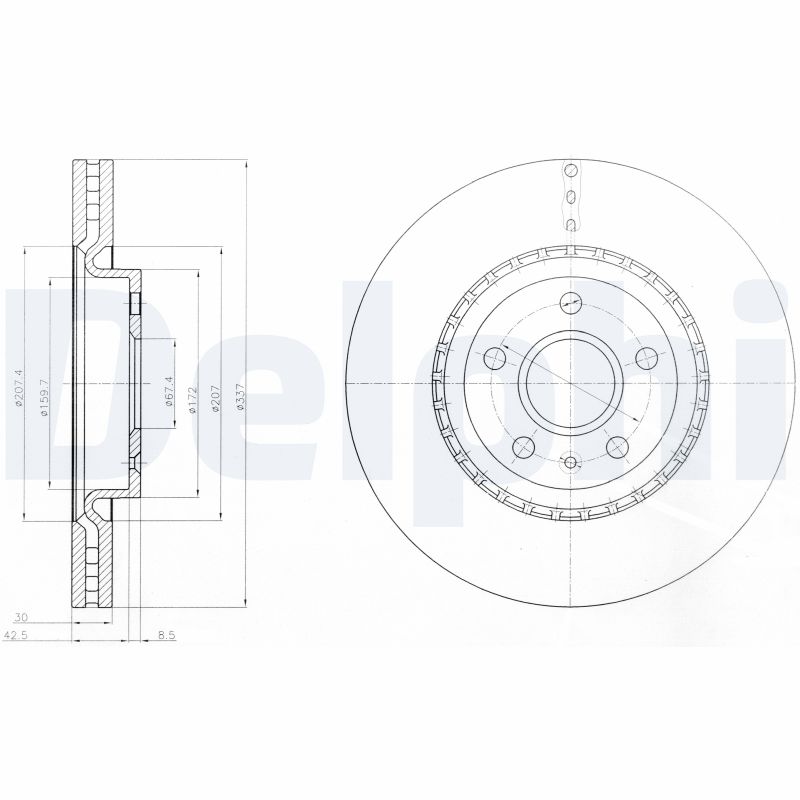 DELPHI Első féktárcsa BG9068_DEL