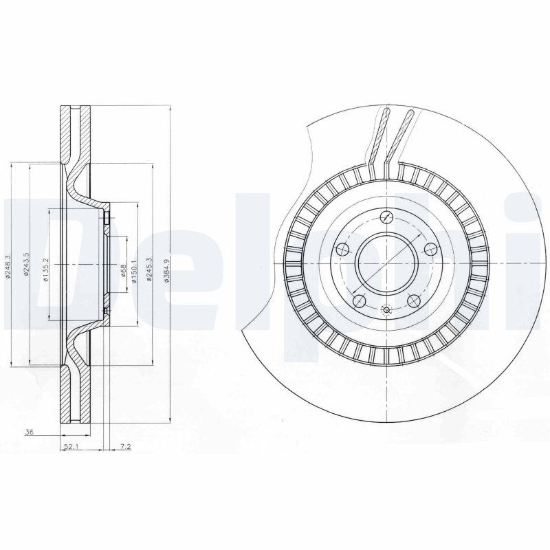 DELPHI Első féktárcsa BG9070_DEL