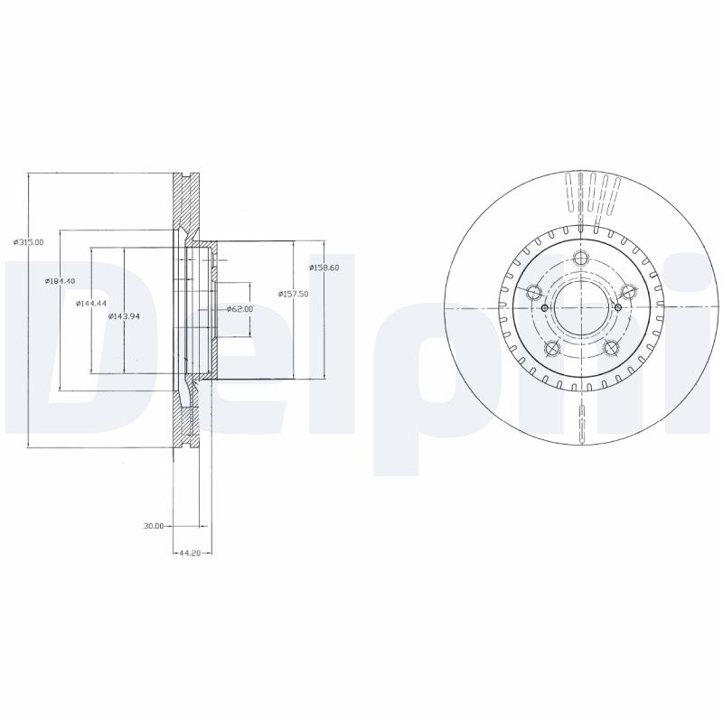 DELPHI Első féktárcsa BG9074_DEL