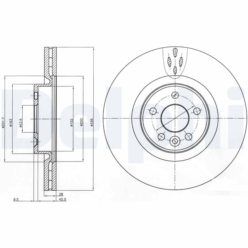 DELPHI Első féktárcsa BG9077_DEL