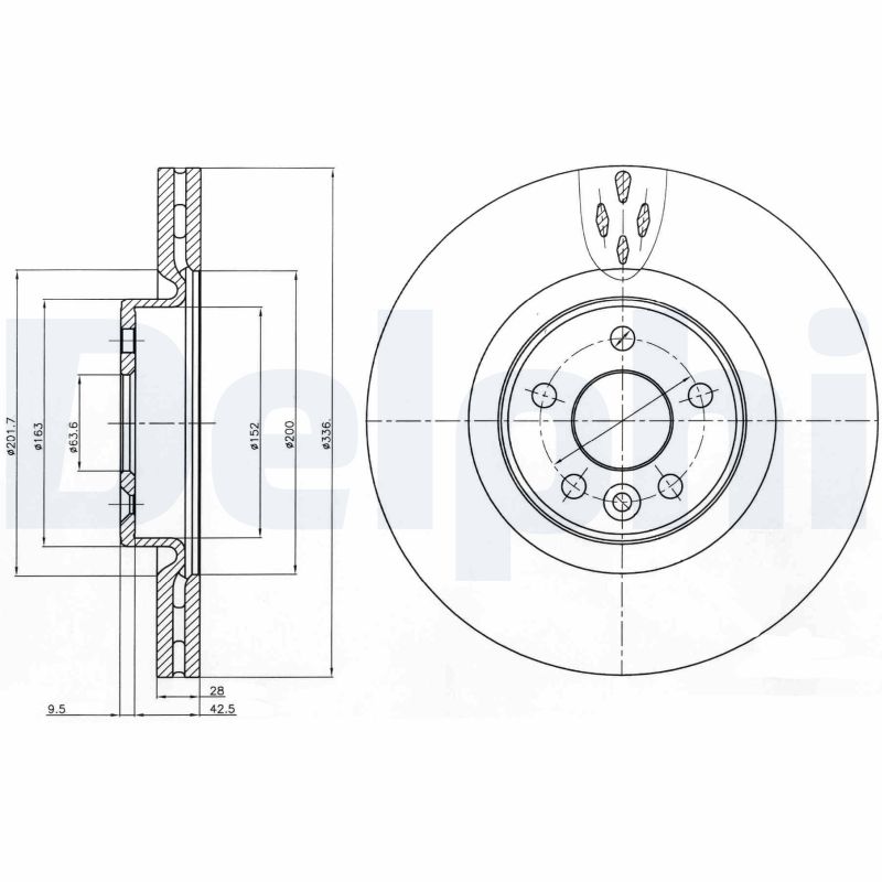 DELPHI Első féktárcsa BG9077C_DEL