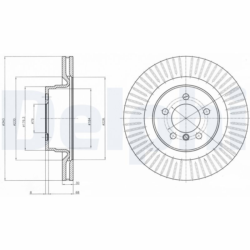 DELPHI Első féktárcsa BG9081C_DEL