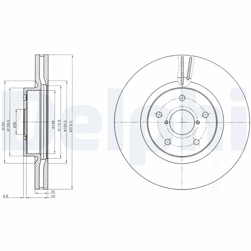 DELPHI Első féktárcsa BG9084_DEL