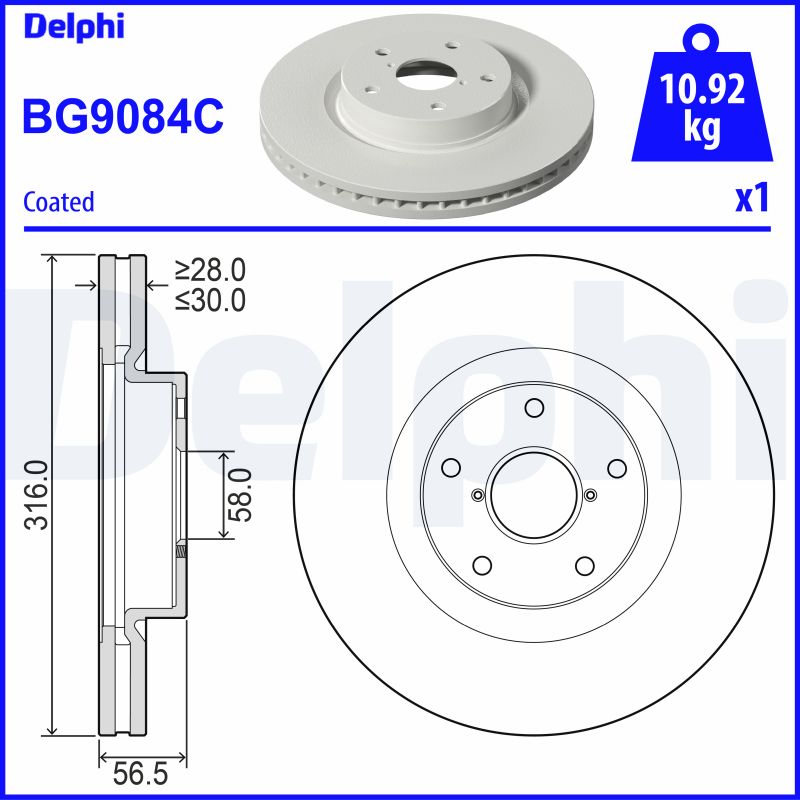 DELPHI Féktárcsa, mind BG9084C_DEL