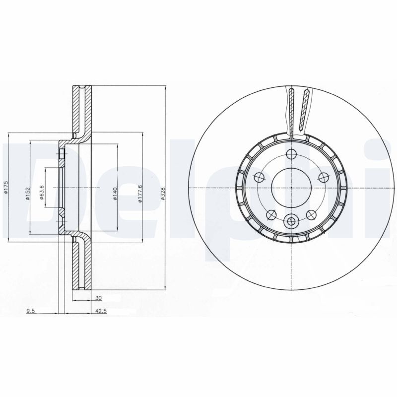 DELPHI Első féktárcsa BG9085_DEL