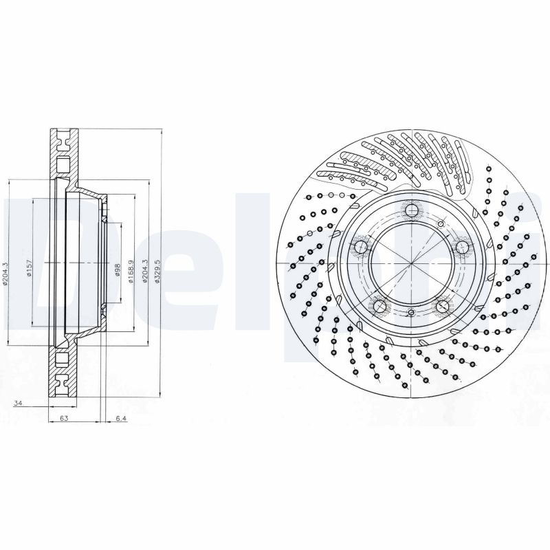 DELPHI Első féktárcsa BG9094_DEL