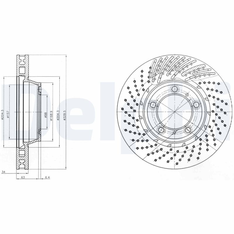 DELPHI Első féktárcsa BG9095C_DEL