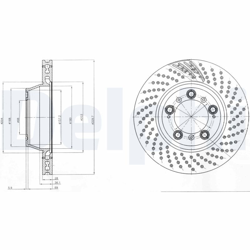 DELPHI Hátsó féktárcsa BG9097C_DEL