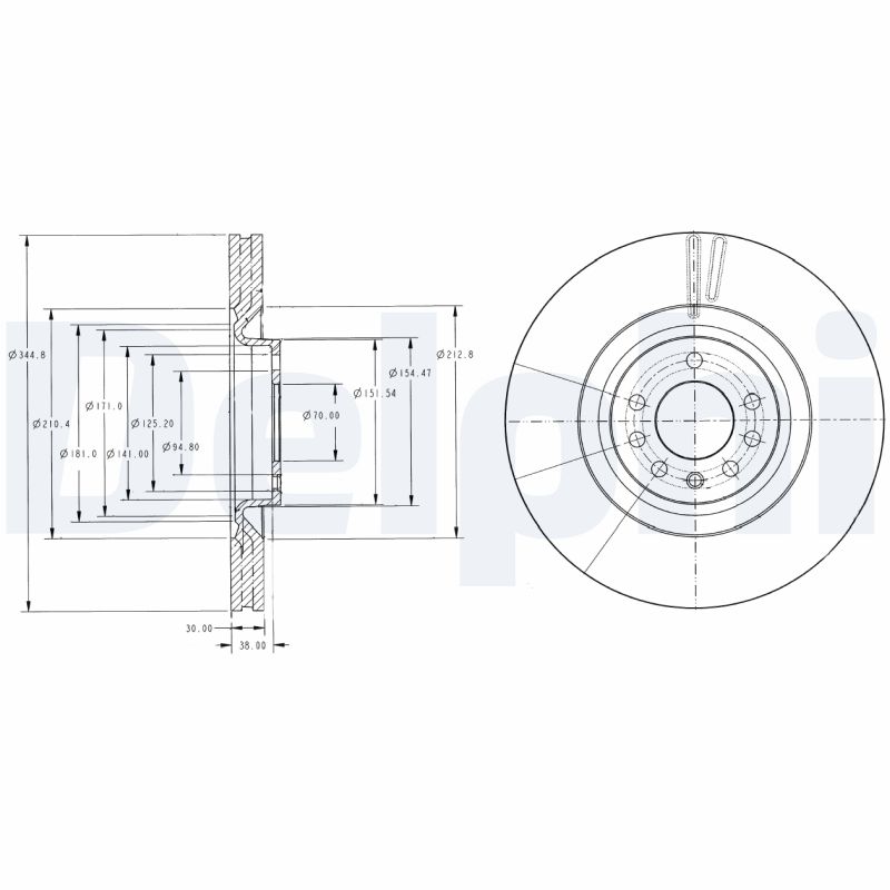 DELPHI Első féktárcsa BG9098_DEL