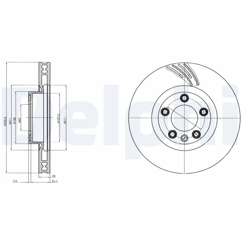 DELPHI Első féktárcsa BG9101C_DEL