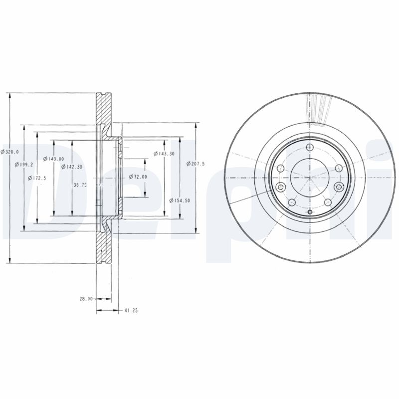 DELPHI Első féktárcsa BG9104_DEL