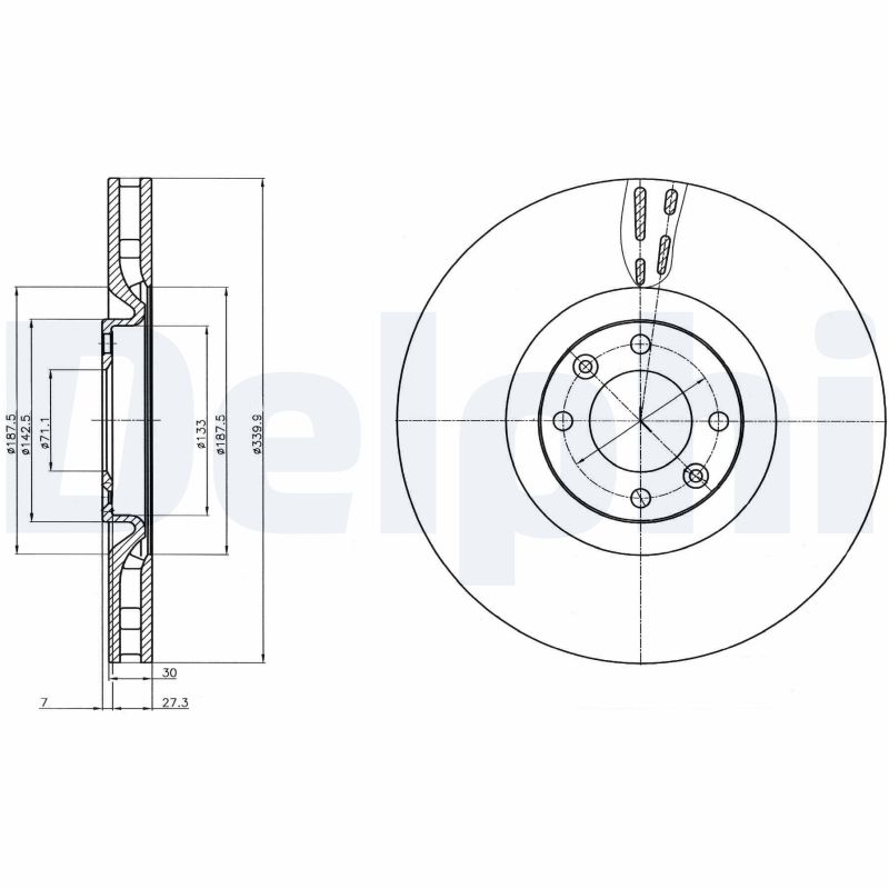 DELPHI Első féktárcsa BG9107_DEL