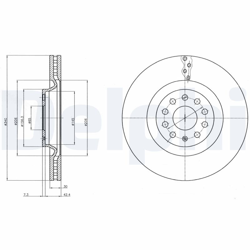 DELPHI Első féktárcsa BG9109_DEL