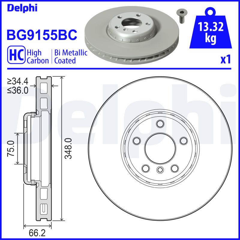 DELPHI Első féktárcsa BG9155BC_DEL