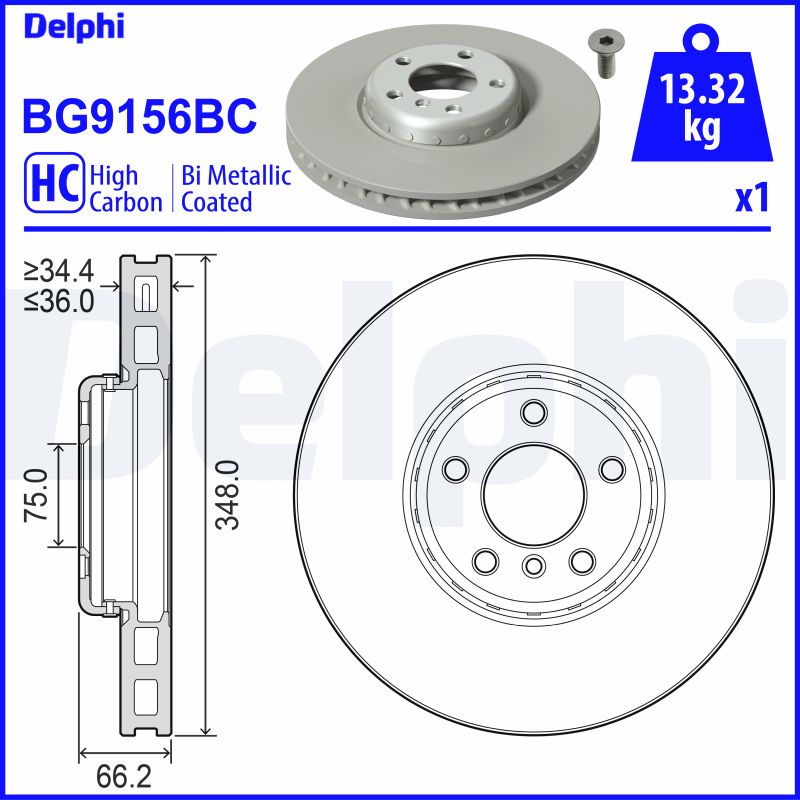 DELPHI Első féktárcsa BG9156BC_DEL