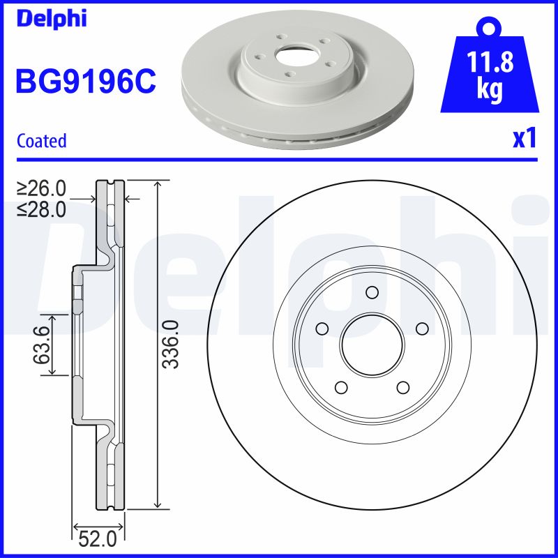 DELPHI Féktárcsa, mind BG9196C_DEL