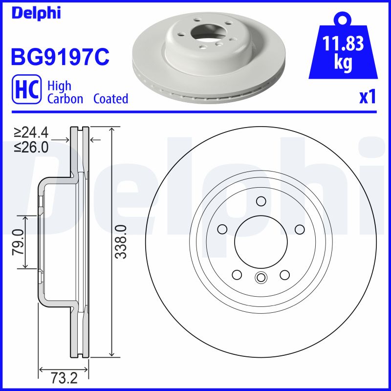 DELPHI Első féktárcsa BG9197C_DEL