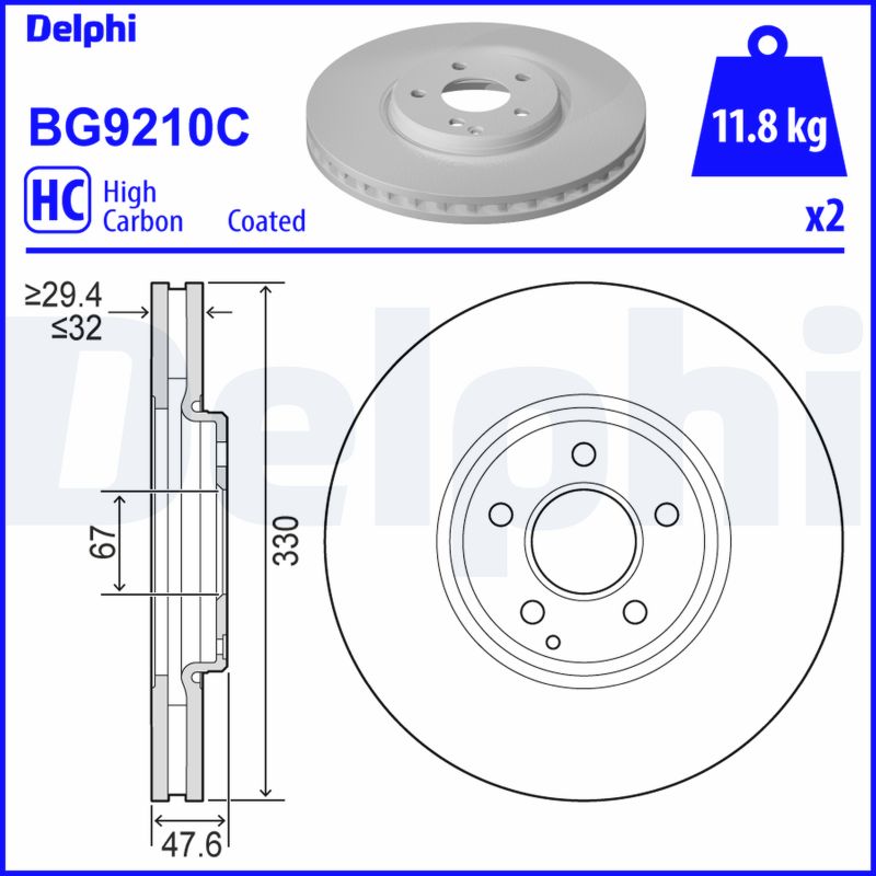 DELPHI Féktárcsa, mind BG9210C_DEL