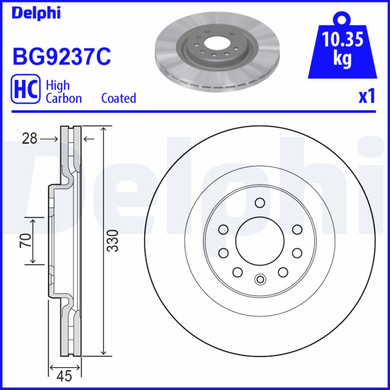 DELPHI Féktárcsa, mind BG9237C_DEL