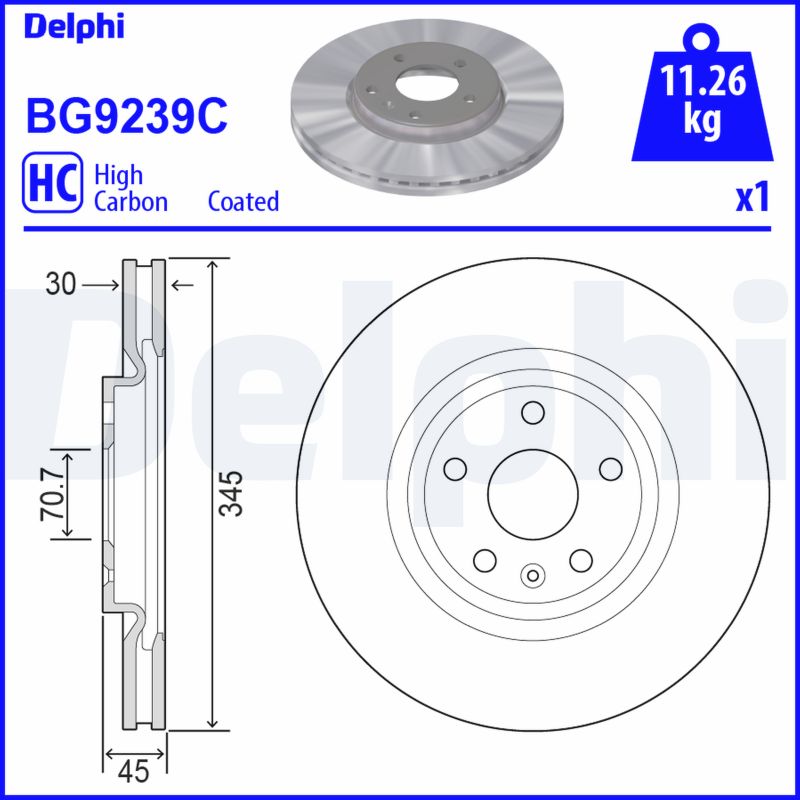 DELPHI Féktárcsa, mind BG9239C_DEL