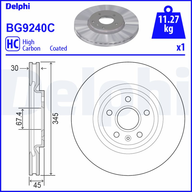 DELPHI Féktárcsa, mind BG9240C_DEL