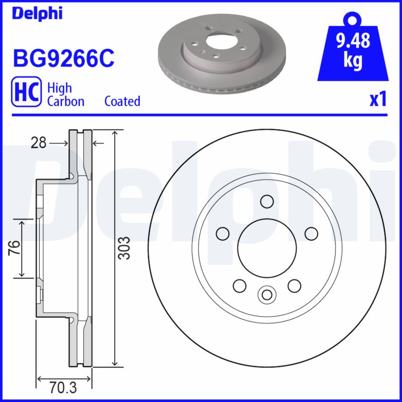 DELPHI Első féktárcsa BG9266C_DEL