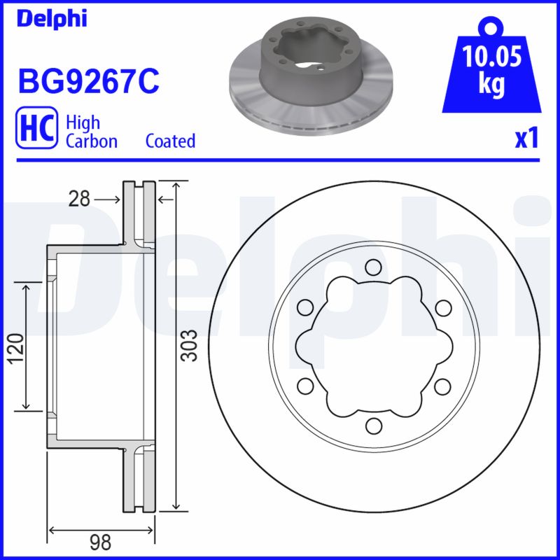 DELPHI Féktárcsa, mind BG9267C_DEL