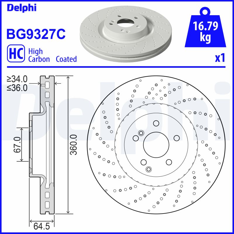 DELPHI Féktárcsa, mind BG9327C_DEL